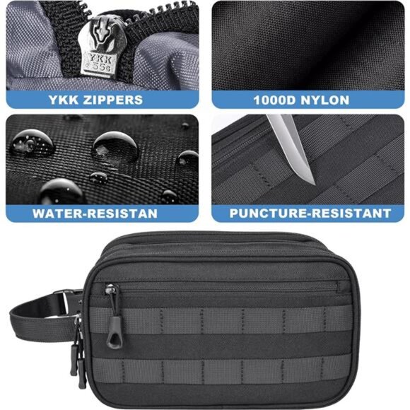 Hygiene Bag Tactical Inspired Mens Toiletry Shower Shave Kit Grooming Bag - Picture 5 of 7